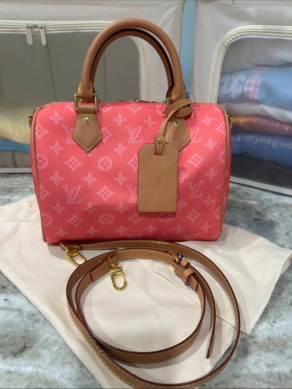 Pink Monogram Speedy Bandoulière Satchel